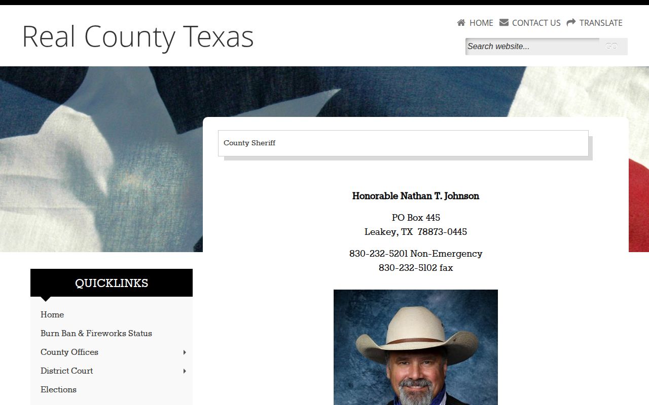 Real County Jail release records contact block